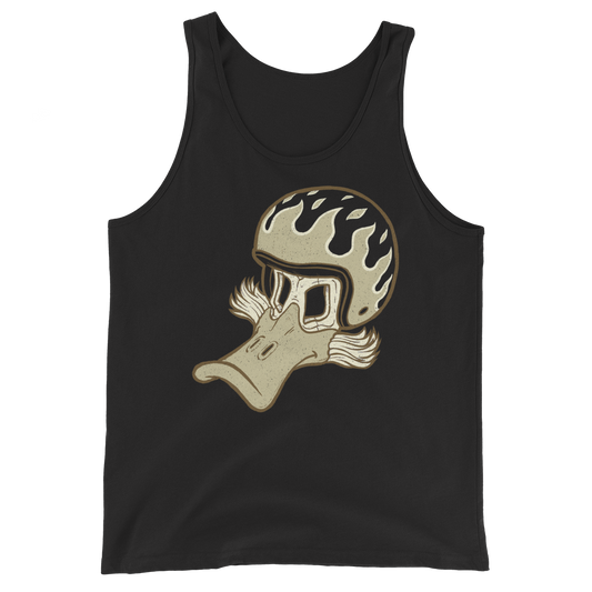 Duck Flaming Helmet Motorcycle Tank Top