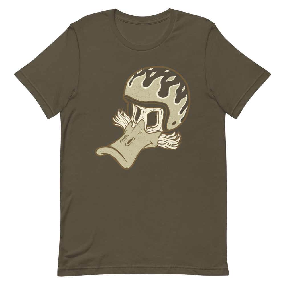 Duck Flaming Helmet Motorcycle T-Shirt