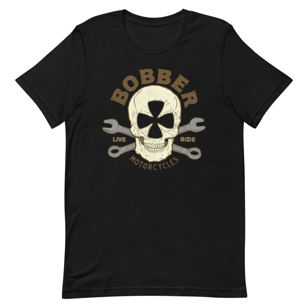 Bobber Maltese Skull Motorcycle T-Shirt