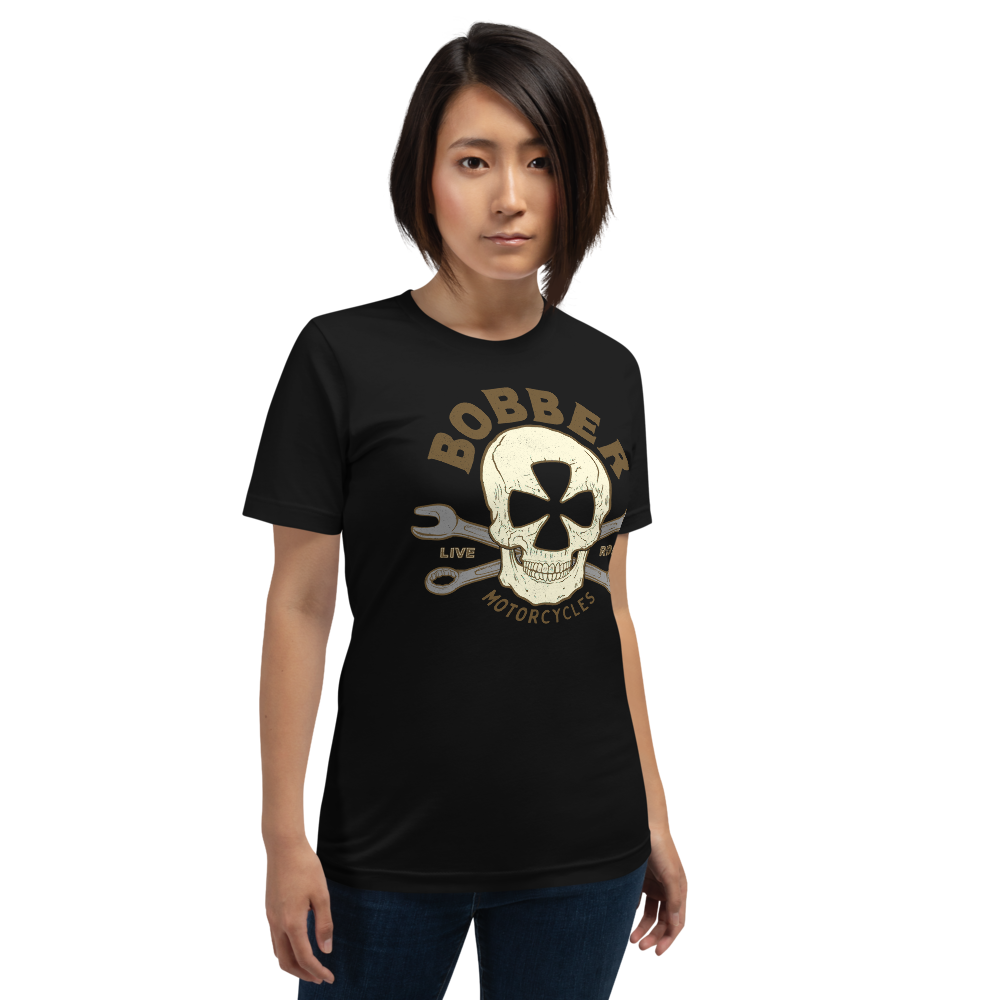 Bobber Maltese Skull Motorcycle T-Shirt