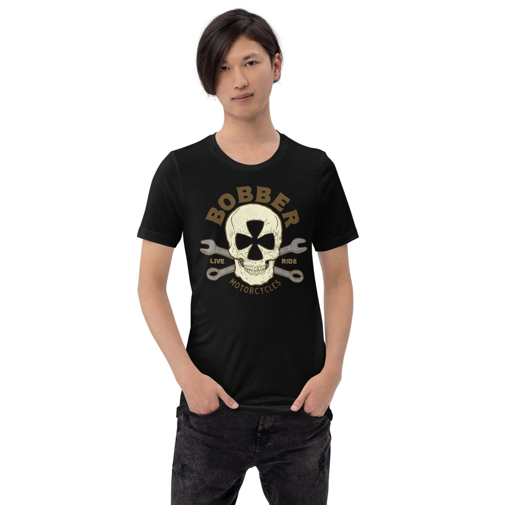 Bobber Maltese Skull Motorcycle T-Shirt