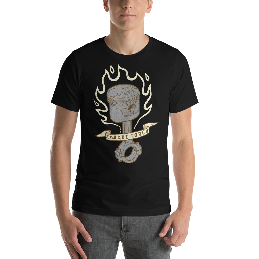 Flaming Piston Motorcycle T-Shirt