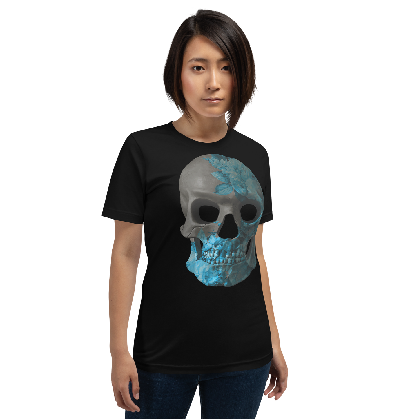 The Flower Skull motorcycle t-shirt 050