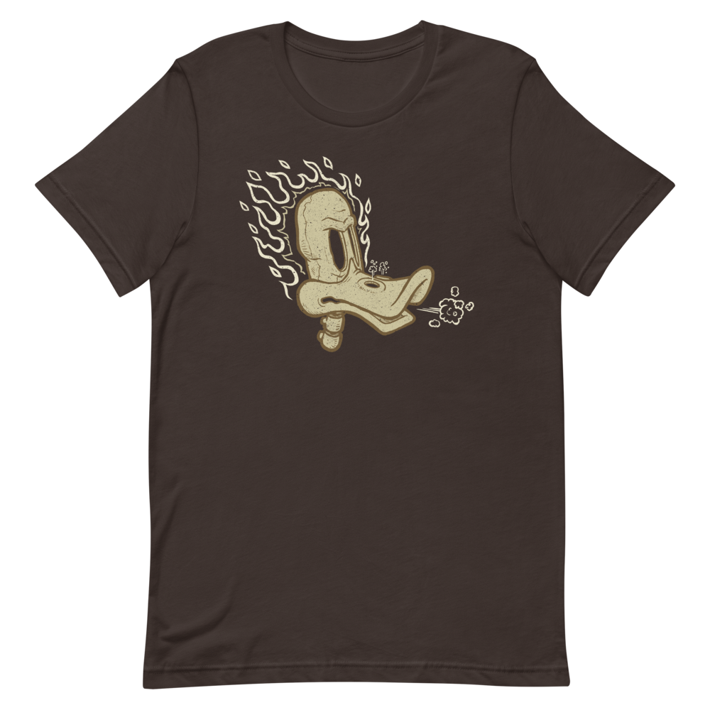 Flaming Duck Skull Motorcycle T-Shirt