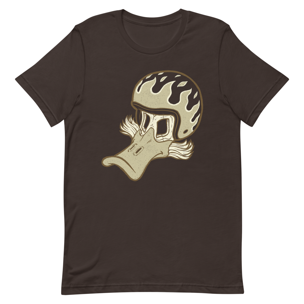 Duck Flaming Helmet Motorcycle T-Shirt
