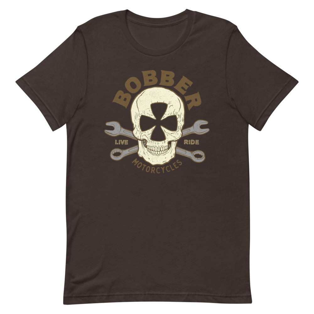 Bobber Maltese Skull Motorcycle T-Shirt