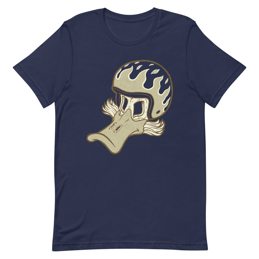 Duck Flaming Helmet Motorcycle T-Shirt