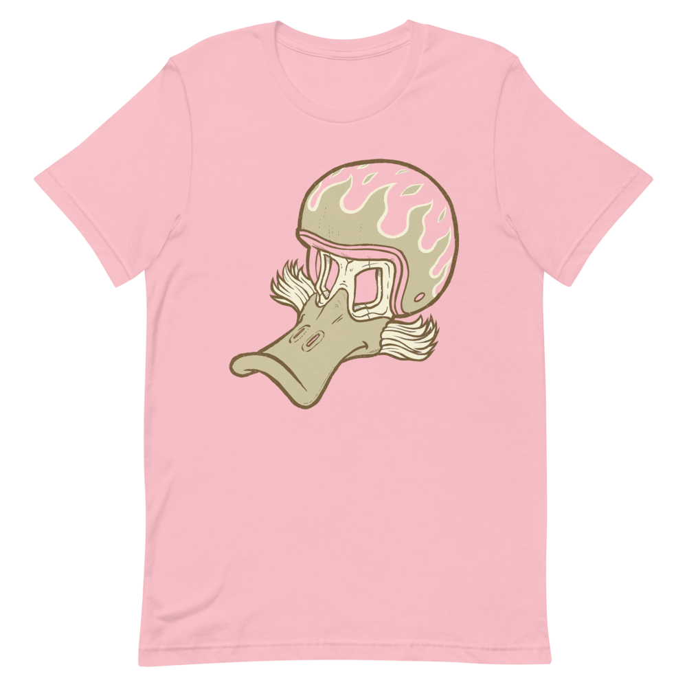Duck Flaming Helmet Motorcycle T-Shirt
