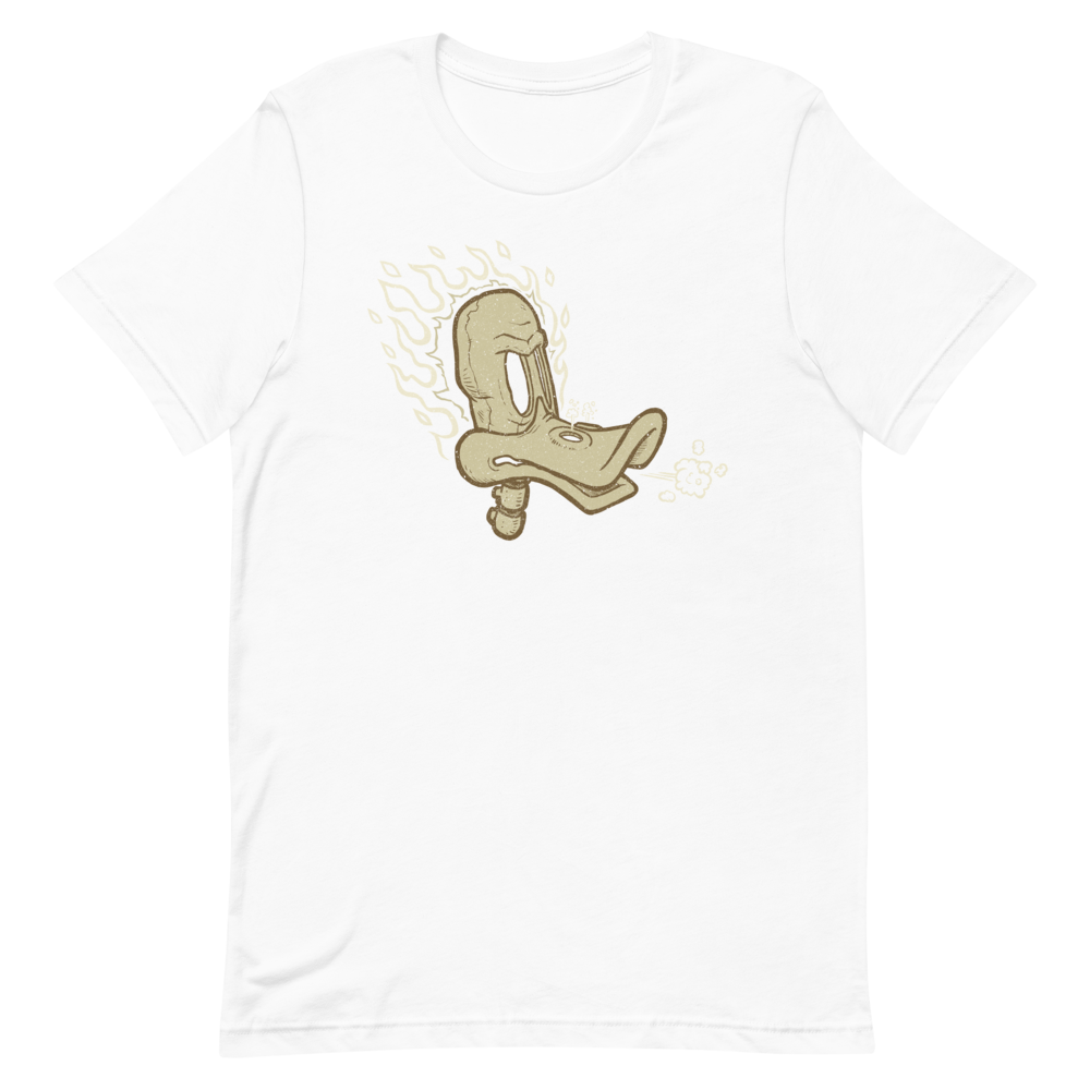 Flaming Duck Skull Motorcycle T-Shirt