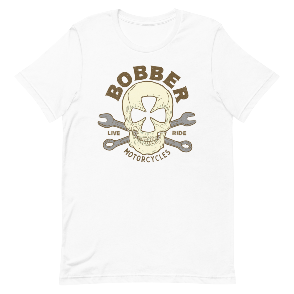 Bobber Maltese Skull Motorcycle T-Shirt