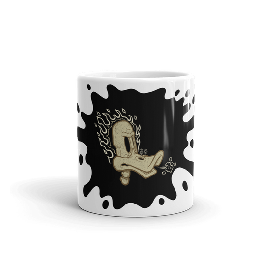 Flaming Duck Skull Motorcycle Mug