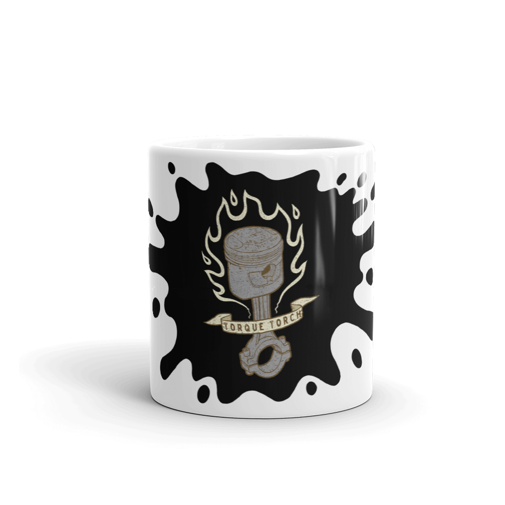 Flaming Piston Motorcycle Mug