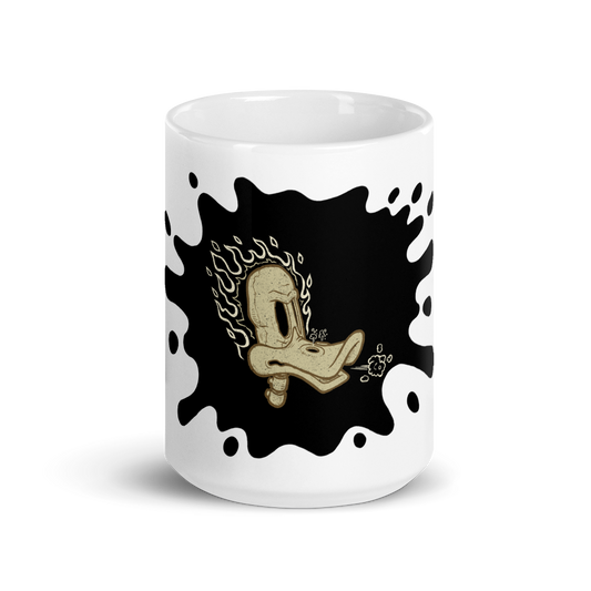 Flaming Duck Skull Motorcycle Mug