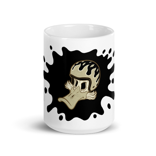 Duck Flaming Helmet Motorcycle Mug