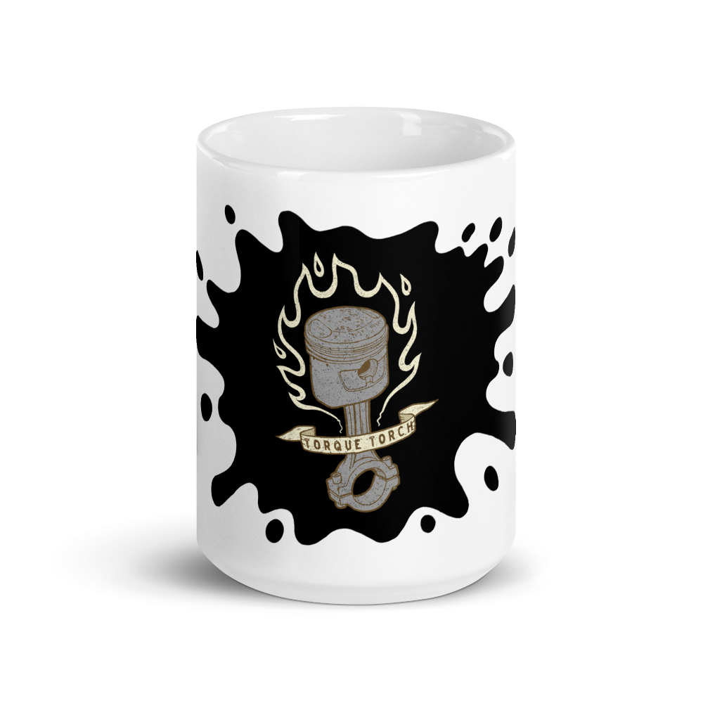 Flaming Piston Motorcycle Mug