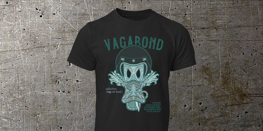 Vagabond motorcycle t-shirt  biker lifestyle apparel  motorcycle t-shirt coffee and gasoline  piston power biker shirt  freedom rider clothing  open road motorcycle gear