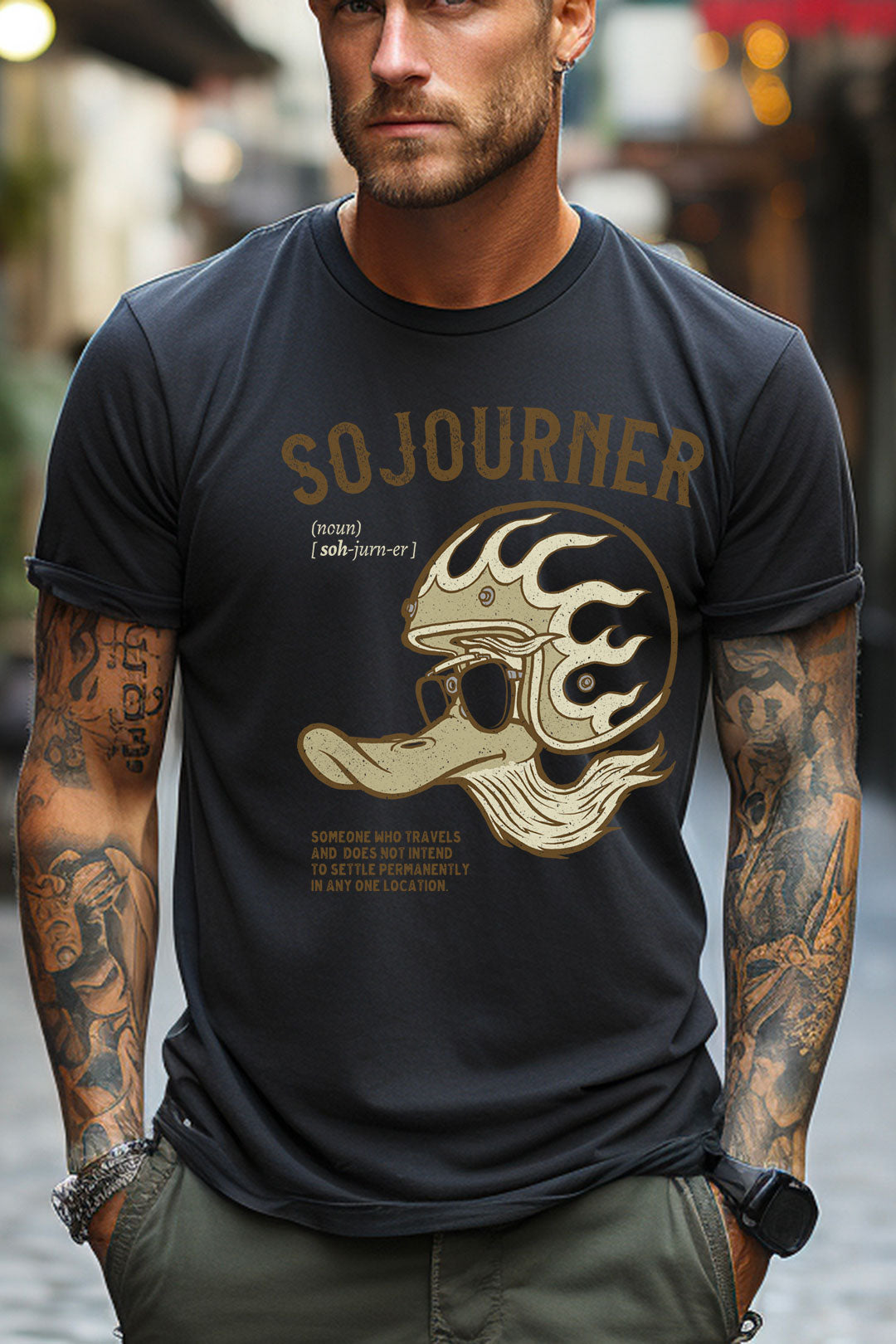 Sojourner Biker T-shirt Travel Tourer motorcycle Shirt Journey Adventure Road Trip Gear Shirt Biker Geek Gift For Him Retro Motorcycle Shirt