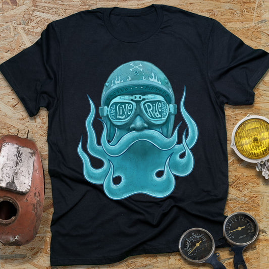 Blue Beard Rider Motorcycle T-Shirt