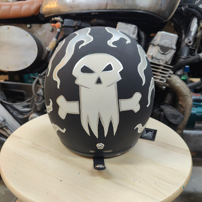 Silver Flames Helmet With The Skull