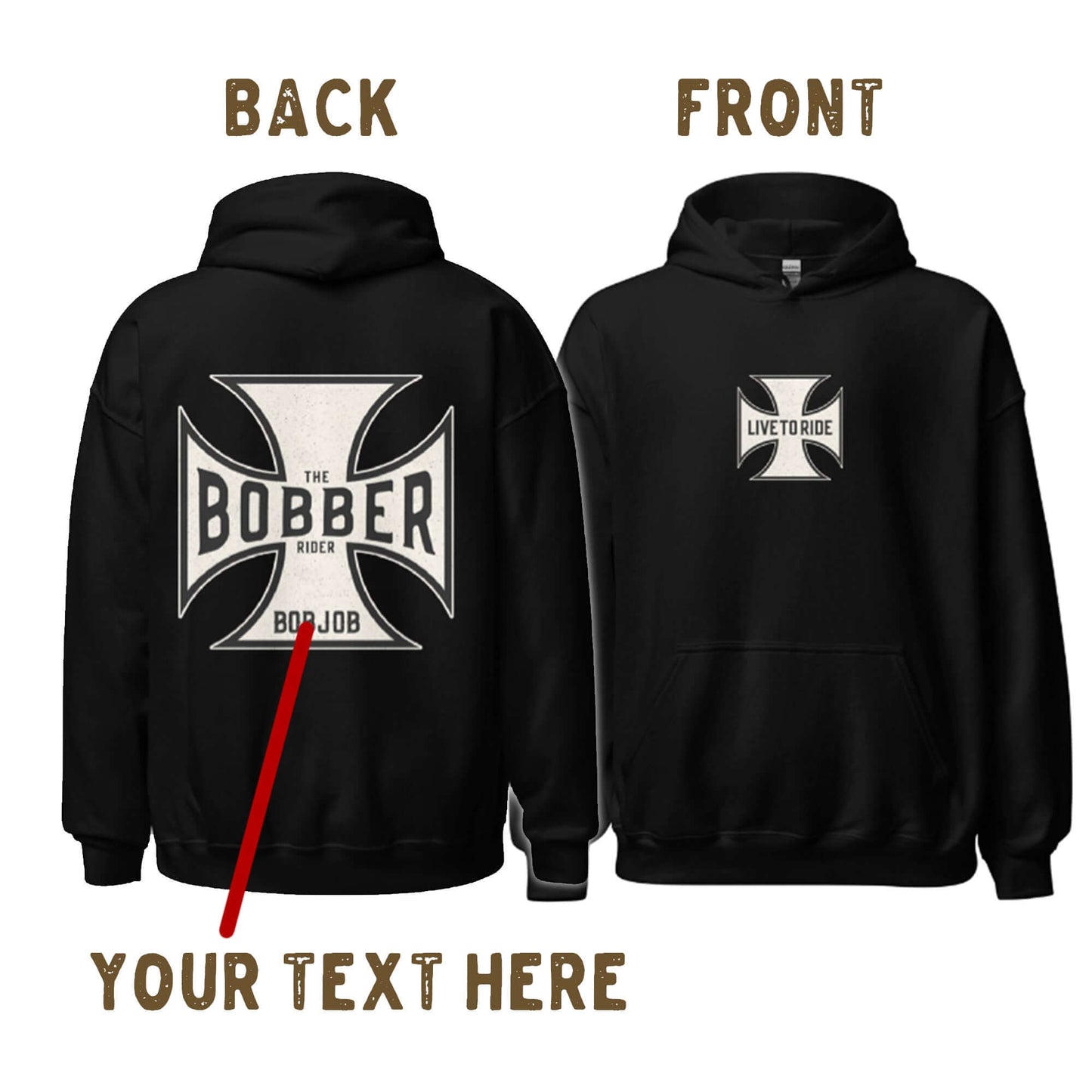 Personalized Bobber Hoodie, Motorbike Hoodie