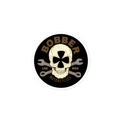 Bobber Maltese Skull Motorcycle Bubble-free stickers