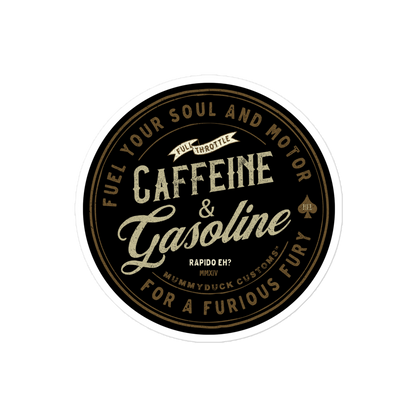 Caffeine & Gasoline Motorcycle Bubble-free stickers