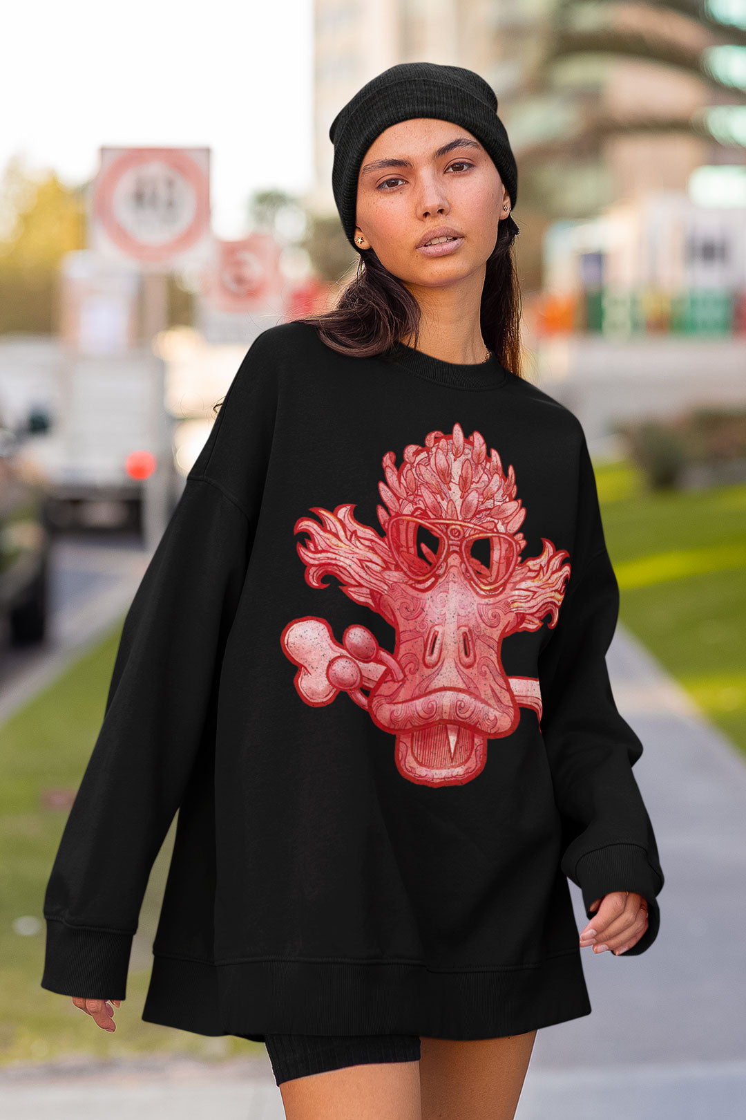 A sturdy and warm Red Motorcycle Skull No 008 Sweatshirt bound to keep you warm in the colder months. A pre-shrunk, classic fit sweater that's made with air-jet spun yarn for a soft feel and reduced pilling.