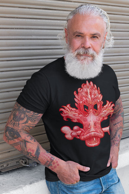 Red Motorcycle Skull No 008 t-shirt is everything you've dreamed of and more. It feels soft and lightweight, with the right amount of stretch. It's comfortable and flattering for all.