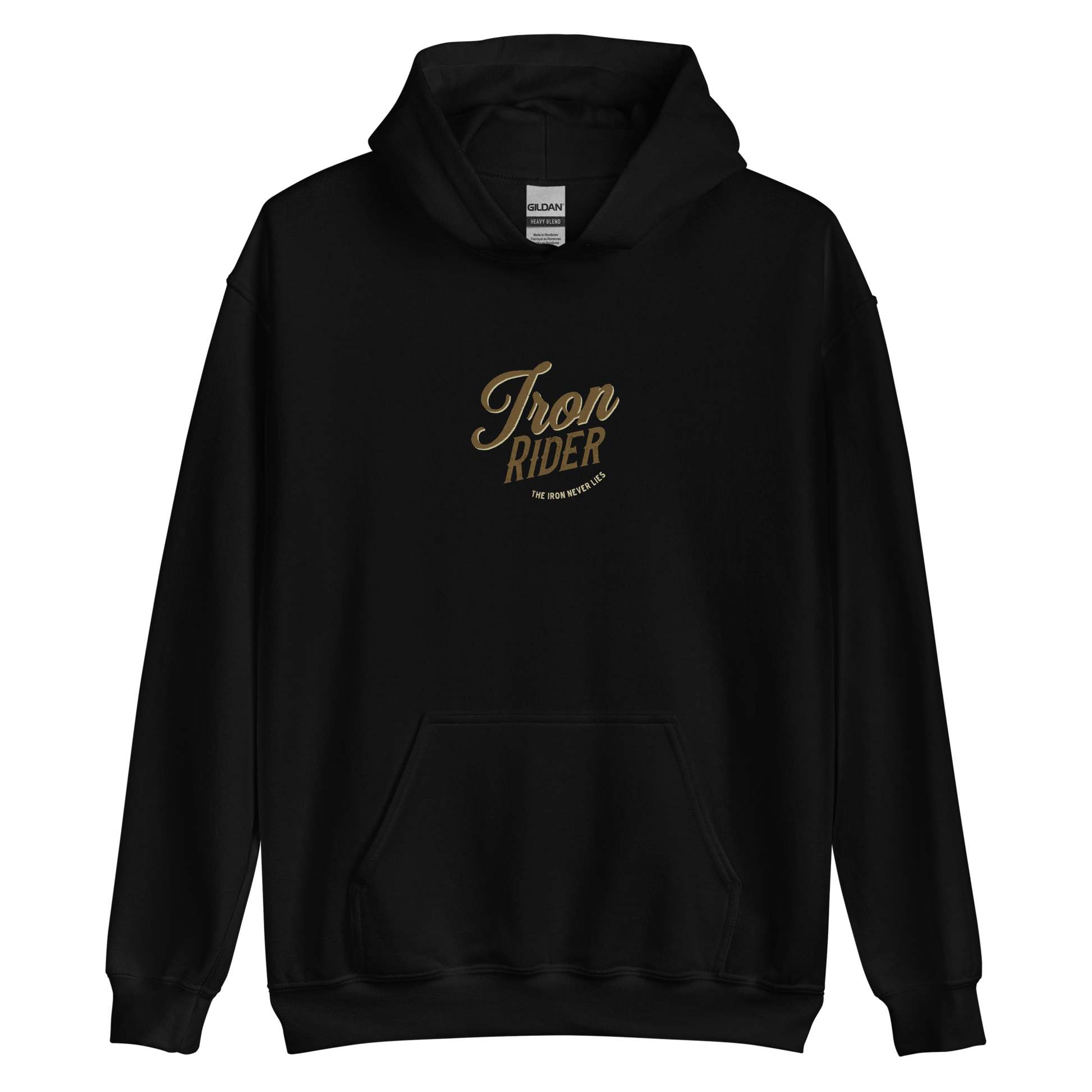 Iron Rider Motorcycle Hoodie in black, featuring a stylish design, perfect for motorbike lovers and open road enthusiasts.