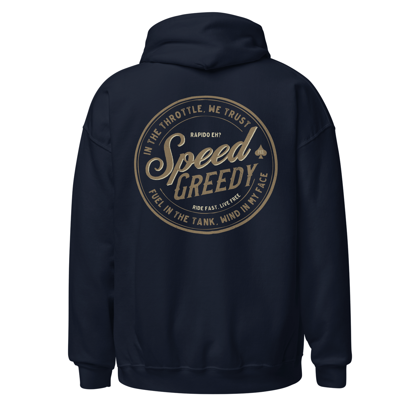 Speed Greedy motorcycle hoodie with vintage design for bike enthusiasts, ideal cozy and stylish apparel for riders.