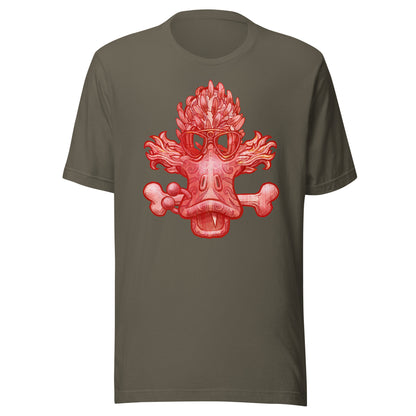 Red Motorcycle Skull No 008 t-shirt