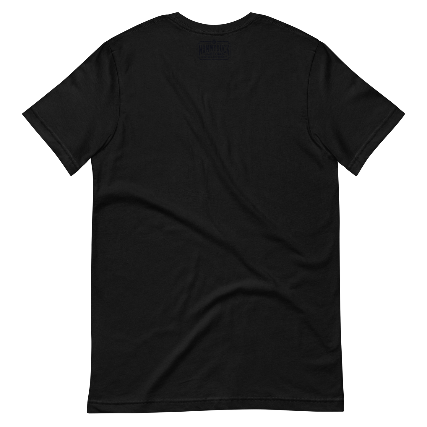 Black Cafe Racer Pinstripe Motorcycle T-shirt, back view, showcasing classic hot rod design for a sleek moto style.