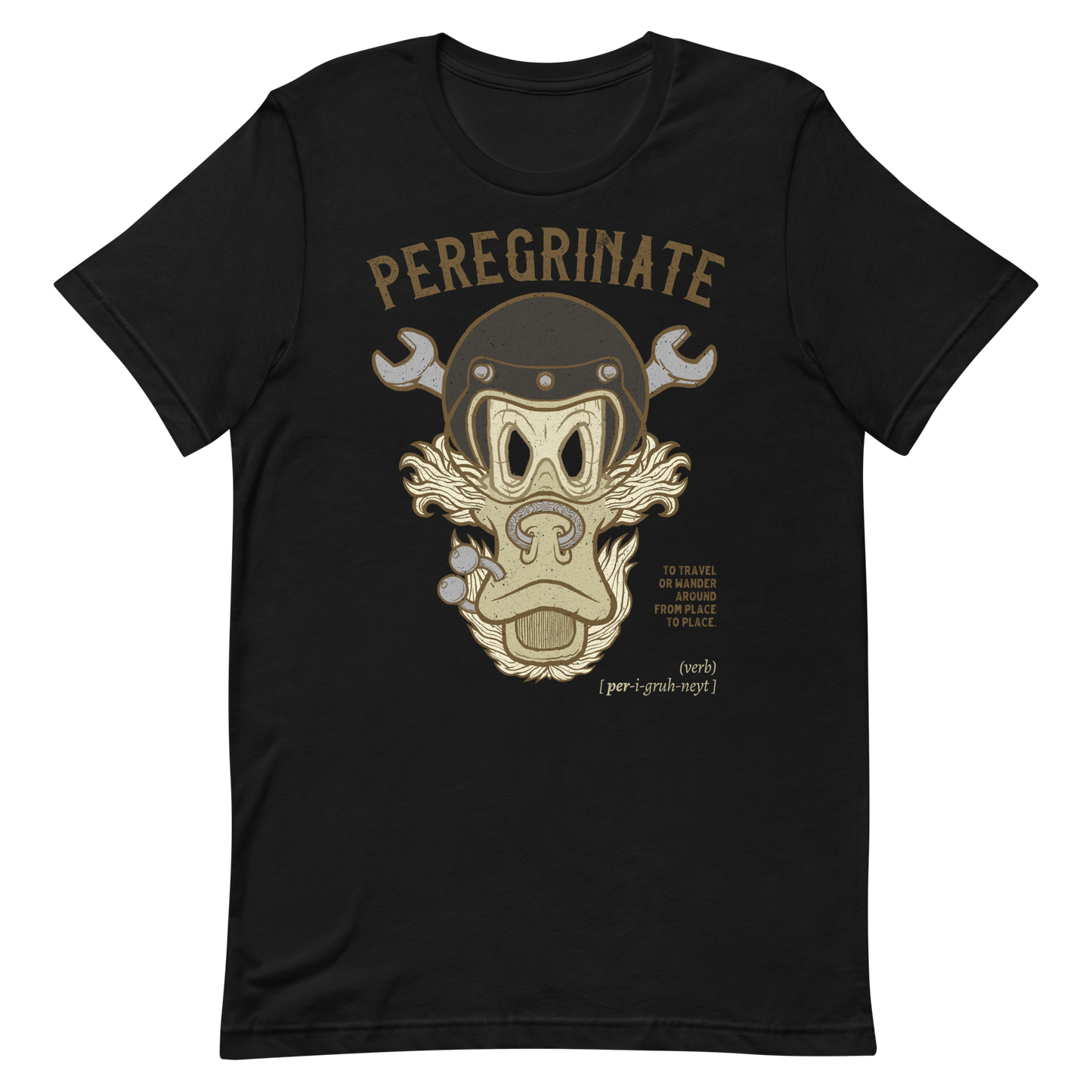 Black Peregrinate biker T-shirt Motorcycle Journey Shirt Tourer Biker Adventure Shirt Biker Gift Idea For Him Old Tourer Shirt Funny Biker Shirt
