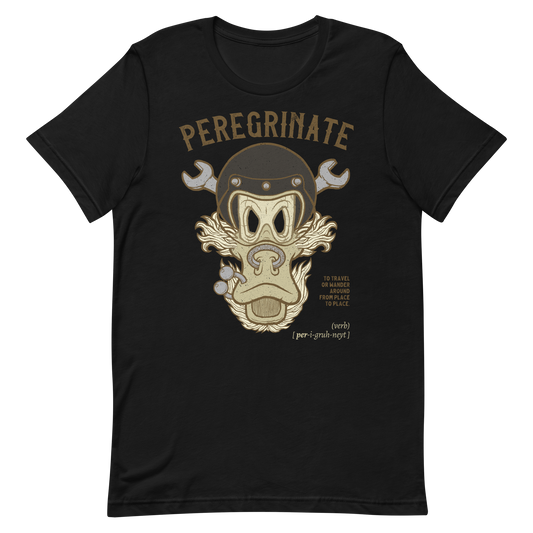 Black Peregrinate biker T-shirt Motorcycle Journey Shirt Tourer Biker Adventure Shirt Biker Gift Idea For Him Old Tourer Shirt Funny Biker Shirt