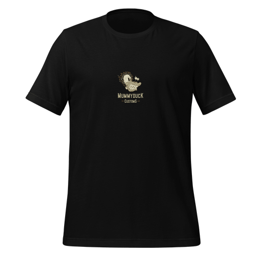 Black T-shirt featuring MummyDuck Customs logo in the center