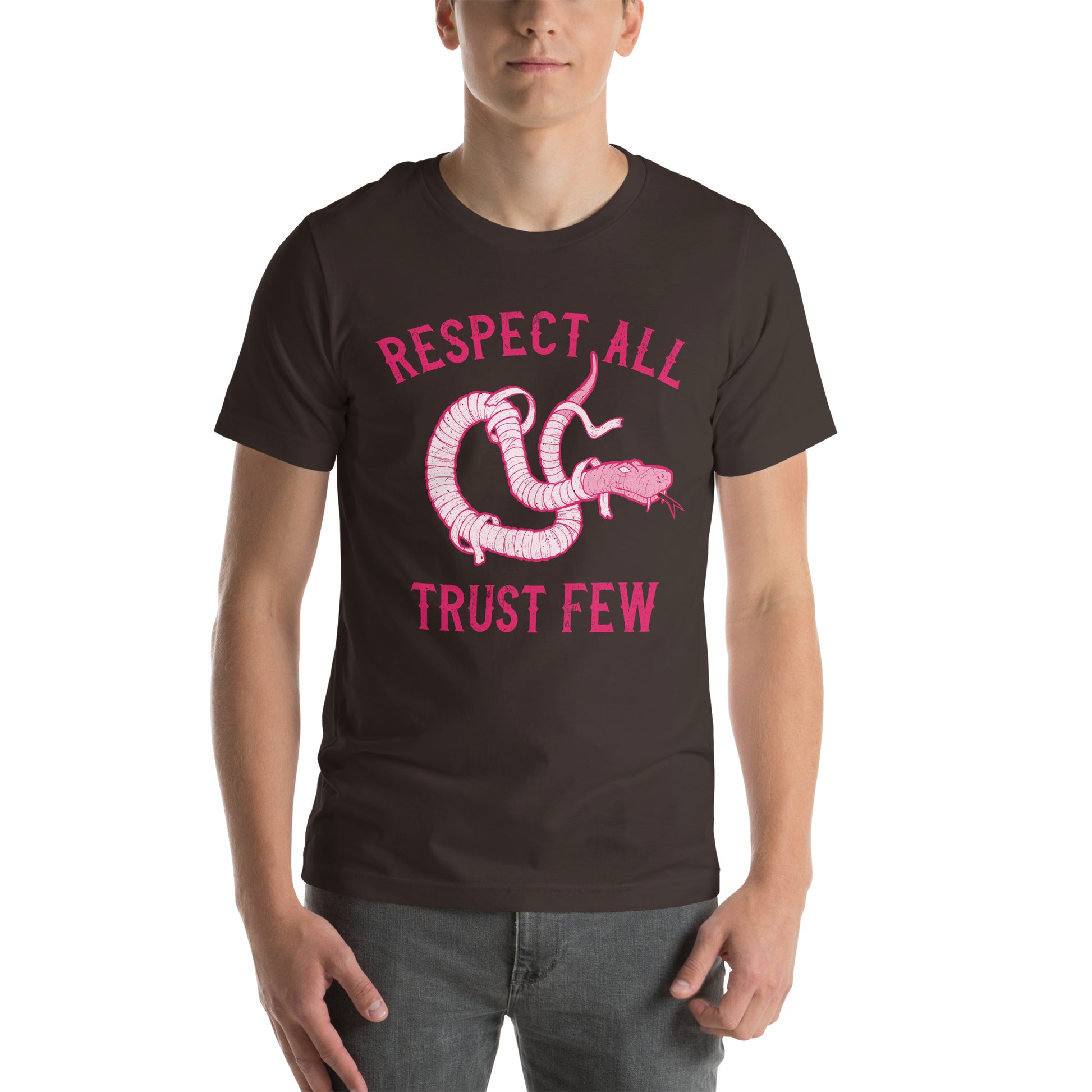 Respect All Trust Few Pink Motorcycle Snake t-shirt Snake Design Unisex Biker T-Shirt Motorcycle Women Cafe Racer Shirt Pink Bobber Shirt