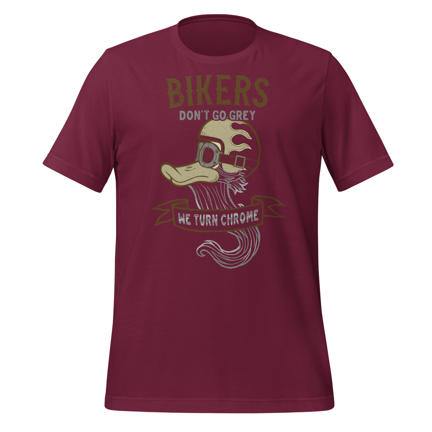 maROON Bikers Don't Go Grey, We Turn Chrome Motorcycle Shirt Biker Gift Idea For Him Old Tourer Shirt Funny Biker Shirt Old Motorcyclist Shirt