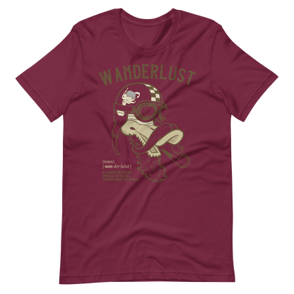 maroon Wanderlust Biker T-shirt Tourer Biker Journey Shirt Motorcycle Idea Gift For Road Trip Shirt Travel Adventure Gear For Bikers Journey Shirt