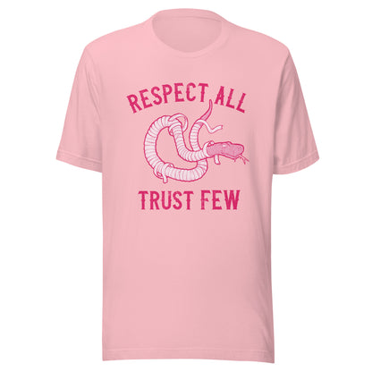Respect All Trust Few Pink Motorcycle Snake t-shirt Snake Design Unisex Biker T-Shirt Motorcycle Women Cafe Racer Shirt Pink Bobber Shirt