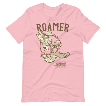 pink Roamer Spontaneous Travel T-shirt Adventure Spirit Tee No Destination Shirt Wandering Gift Idea Exploration Shirt Motorcycle Journey Apparel