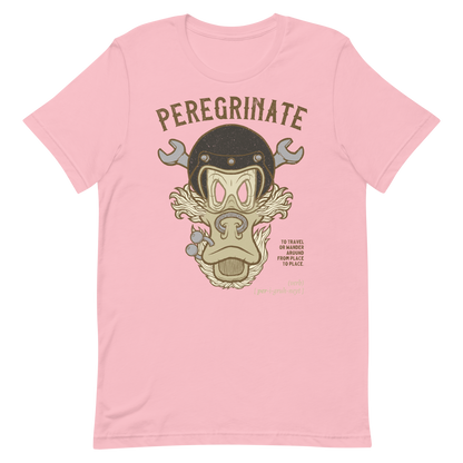 Pink Peregrinate biker T-shirt Motorcycle Journey Shirt Tourer Biker Adventure Shirt Biker Gift Idea For Him Old Tourer Shirt Funny Biker Shirt