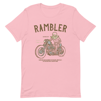 pink Rambler Biker T-shirt Hiking Countryside Shirt Vintage Motorcycle Tourer Shirt Traveling Journey Tee Bobber Biker Shirt Harley Davidson Tee