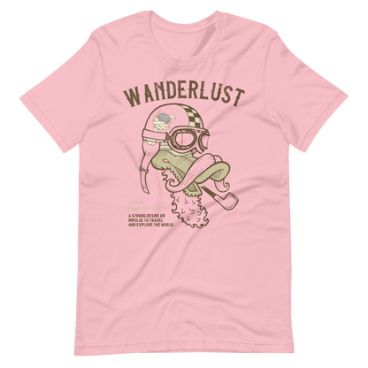 pink Wanderlust Biker T-shirt Tourer Biker Journey Shirt Motorcycle Idea Gift For Road Trip Shirt Travel Adventure Gear For Bikers Journey Shirt