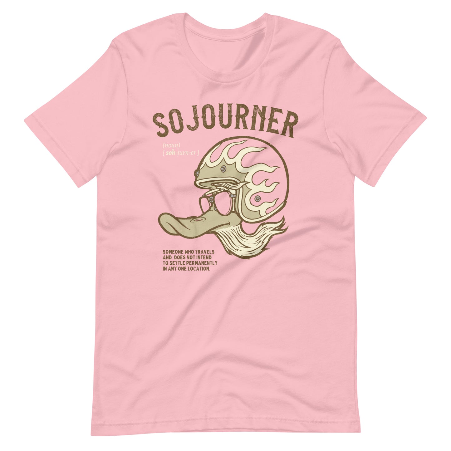 pink  Sojourner Biker T-shirt Travel Tourer motorcycle Shirt Journey Adventure Road Trip Gear Shirt Biker Geek Gift For Him Retro Motorcycle Shirt