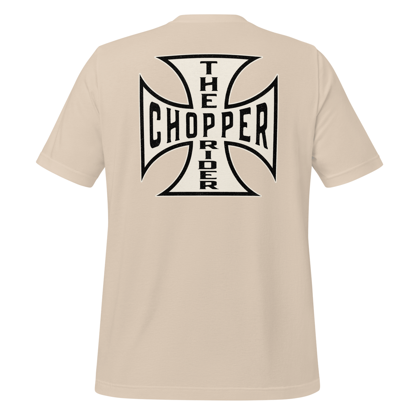 Chopper Motorcycle T-shirt featuring Maltese Cross design, perfect for motorbike riders seeking iconic style.