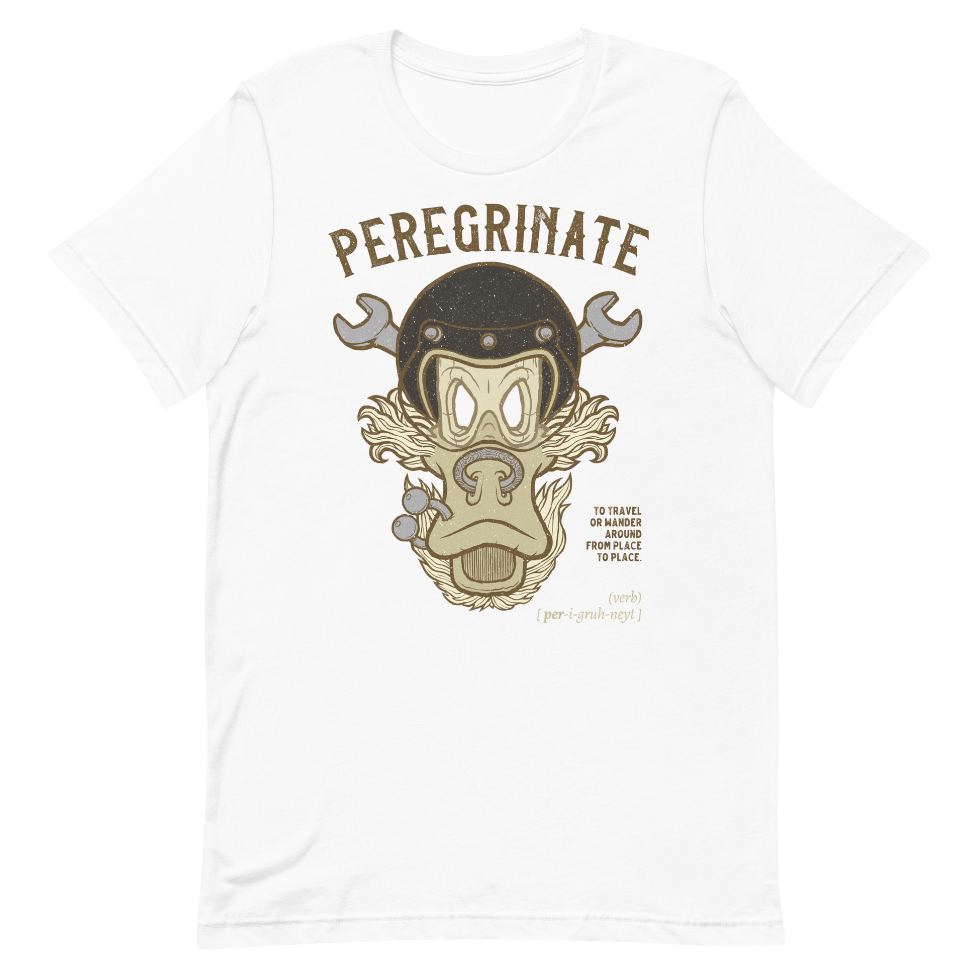 White Peregrinate biker T-shirt Motorcycle Journey Shirt Tourer Biker Adventure Shirt Biker Gift Idea For Him Old Tourer Shirt Funny Biker Shirt