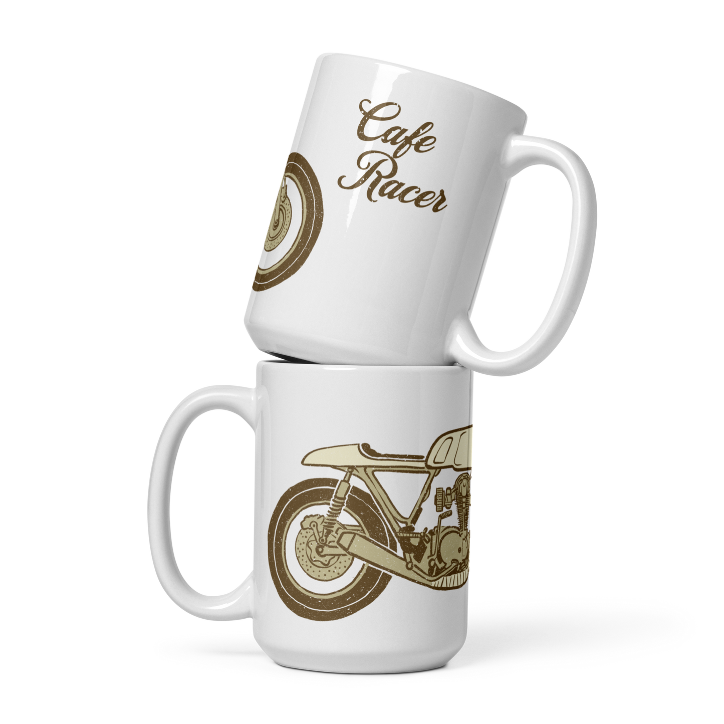 Cafe Racer White glossy mug