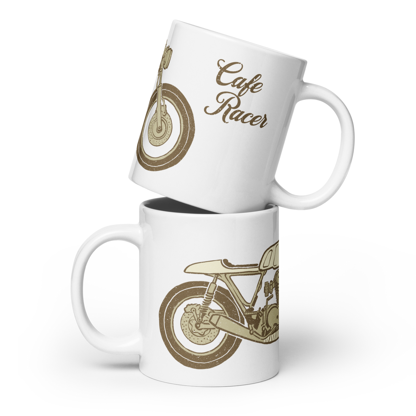 Cafe Racer White glossy mug