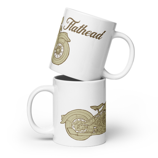 Flathead Harley White glossy mug
