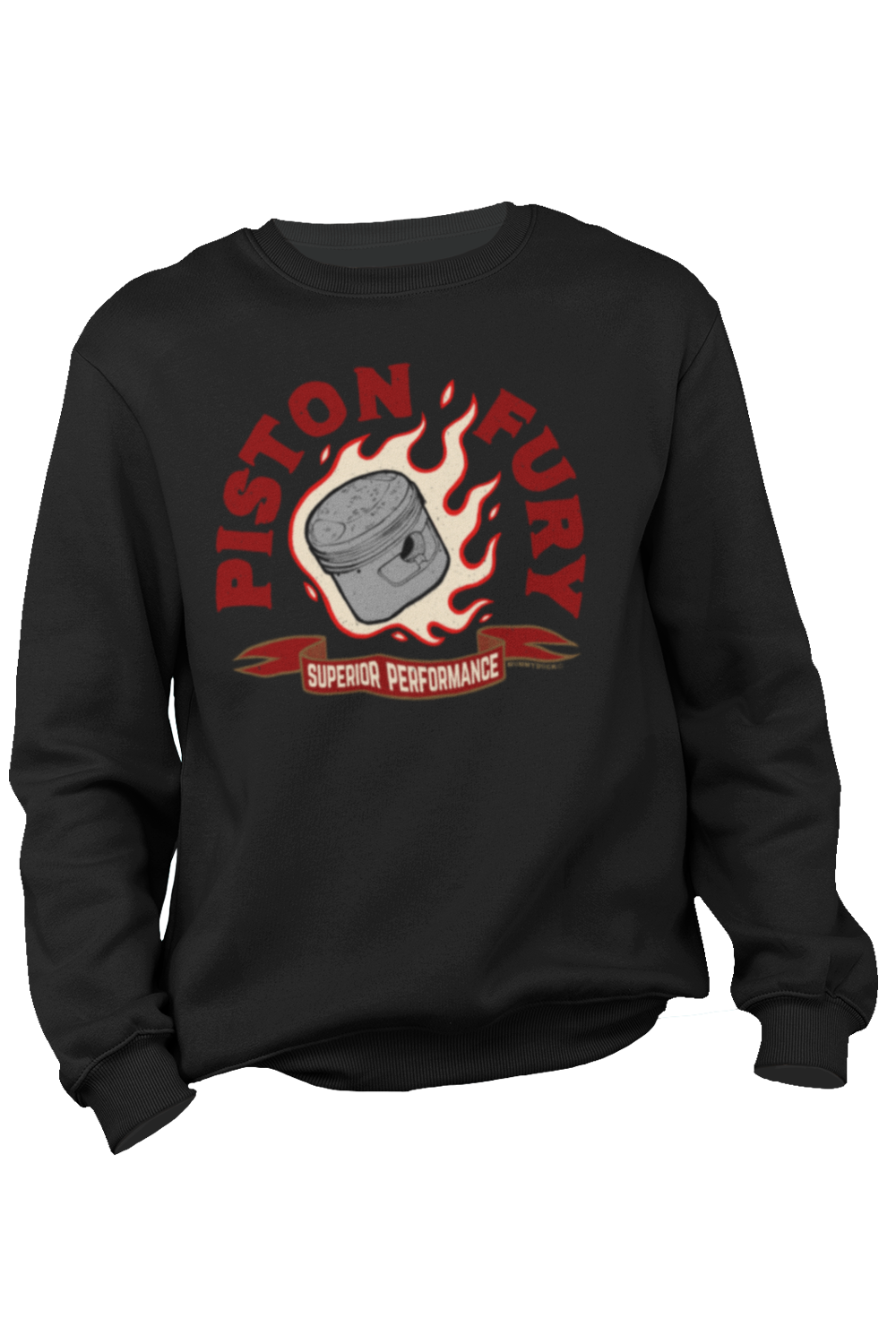 Piston fury motorcycle sweatshirt by Mummyduck Customs